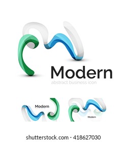Logo de cinta abstracta vectora con diseño de identidad de tarjeta de visita. Elemento giratorio moderno y corporativo aislado en blanco