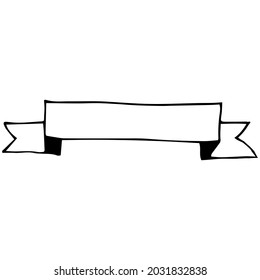 Abstrakte Vektorbandumrandung für Design, Logo, Vorlage, Aufkleber. Doodle-Illustration. 
