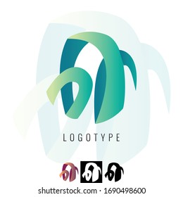 Vector Abstract Ribbon Sphere, Logo. Icon.