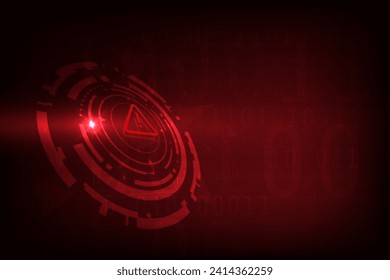 Vector abstract risk warnning symbol danger concept. Futuristic computer hackink.