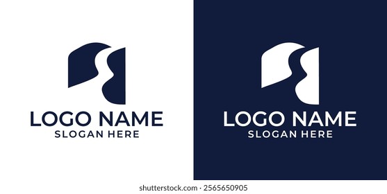 Vector abstract road logo design template illustration.