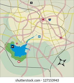 Vector Abstract Road Map