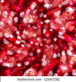 Vector abstract romantic background with blurred defocused lights.