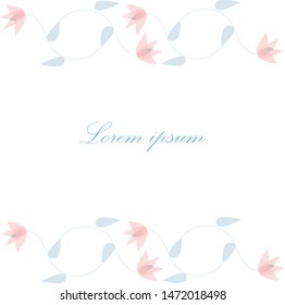 vector abstract romantic pink blue flower on white background