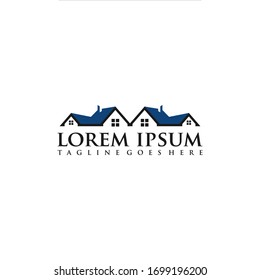 vector abstract roof of the house concept design real estate logo design template