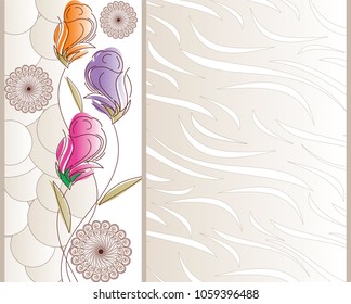 Vector abstract rose flower invitation card