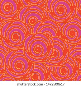 Vector Abstract Roses in Red Purple Gold Seamless Repeat Pattern