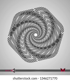 Vector, abstract rotation detail, pattern, symmetric, round pattern for design.