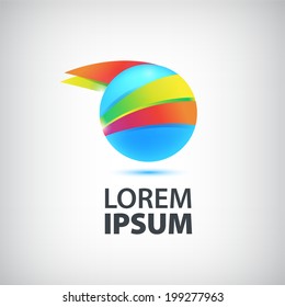 vector abstract round circle colorful icon, logo isolated