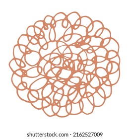 Doodle redondo abstracto vectorial para decoración y diseño. Elemento único, ilustración, signo