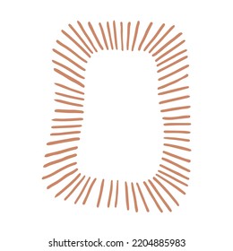 Vector abstract round doodle element for social media design, highlights, collages, backgrounds. Trendy shape scandi style