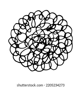 Vector abstract round doodle element for social media design, highlights, collages, backgrounds. Trendy shape scandi style