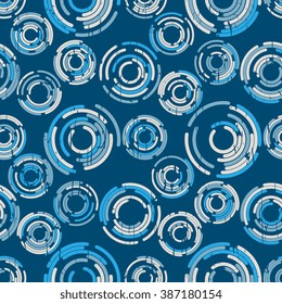 Vector abstract round geometric seamless pattern