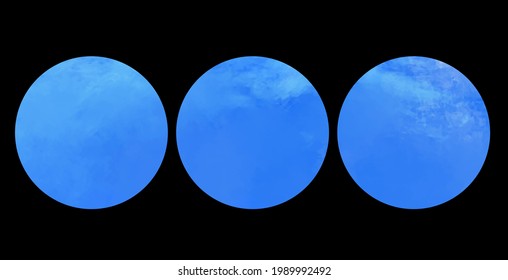 Vector abstract round hand drawn acrylic background. Blue watercolor banner template. Vector illustration.