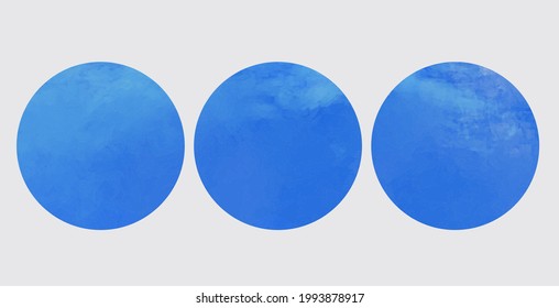 Fondo acrílico dibujado a mano redondeado abstracto vectorial. Plantilla de banner de color azul. Ilustración vectorial.