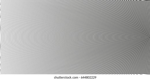 Vector abstract round lines. black and white background. Circles pattern design wallpaper. Monochrome vector graphic