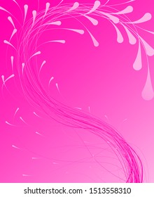 Vector abstract of round lines forming half pink love.