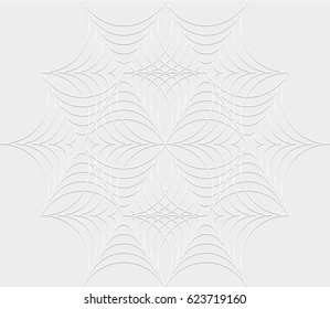 Vector abstract round ornament.  Convex lace floral pattern. Volume background. Stylish texture with 3D effect. 