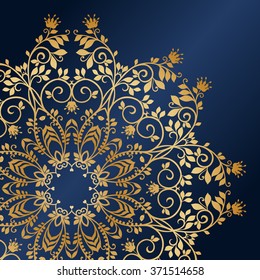 Vector abstract round ornament. Round design element. Vector background with ethnic decorative circle composition. Can be used for fabrics, wallpapers, ornamental template for design and decoration.