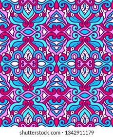 Vector abstract round ornamentseamless pattern. Ethnic decorative composition. Can be used for fabrics, wallpapers, ornamental template for design and decoration, etc
