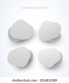 Vector abstract rounded bubble collection in origami flat and material design style. 3d shapes for design