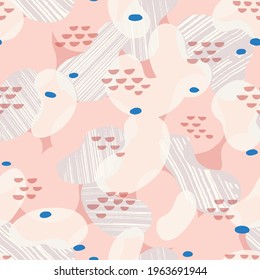 Vector abstract rounded shapes illustration motif seamless repeat pattern