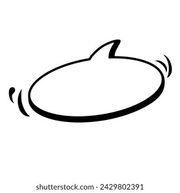 Vector abstract rounded speech bubble for words and text. Black doodle hand drawn. Isolated Ink drawn dialogue sketch for design, comics and web banners