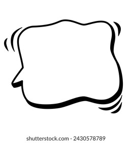Vector abstract rounded speech bubble for words and text. Black doodle hand drawn. Isolated Ink drawn dialogue sketch for design, comics and web banners