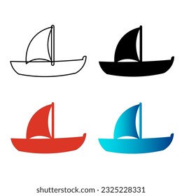 Vector Abstract Sailboat Silhouette Illustration