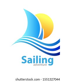 Vector abstract, Sailing adventure symbol;