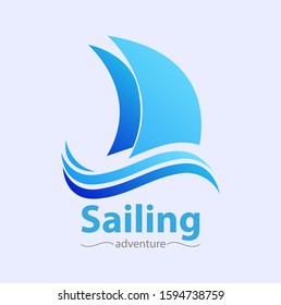 Vector abstract, Sailing adventure symbol or icon.