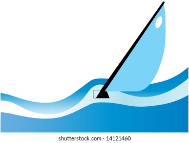 vector abstract  sailing boat design