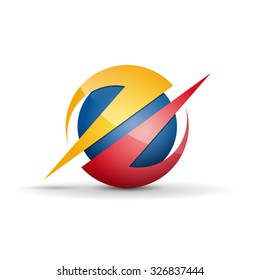 Vector abstract Saturn. Geometric shape, sphere and orbits