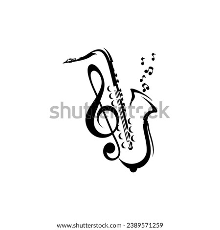 vector abstract saxophone and music instruments