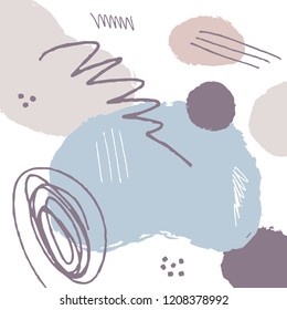 Vector abstract scandinavian pattern for posters, postcards, t-shirts and other. Hand drawn modern shapes