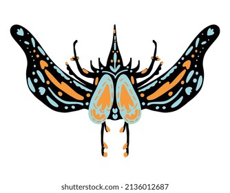 Vector Abstract scarab beetle in African style.