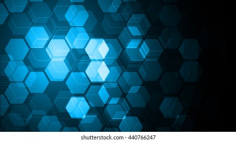Vector Abstract science Background. blue Hexagon geometric design. EPS 10. science innovation concept abstract background