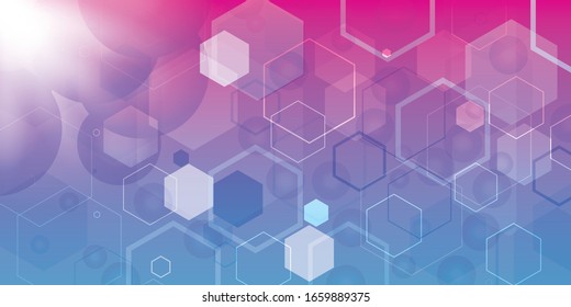 Vector Abstract science Background. Hexagon geometric design
