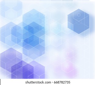 Vector abstract science background. Hexagon geometric design.