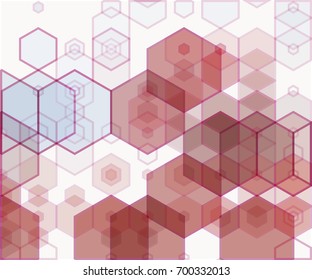 Vector abstract science background. Hexagon geometric design.