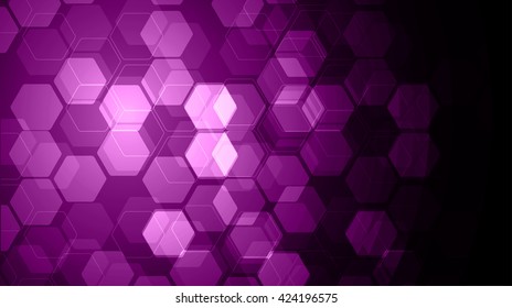 Vector Abstract Science Background. Purple Hexagon Geometric Design. EPS 10. Science Innovation Concept Abstract Background