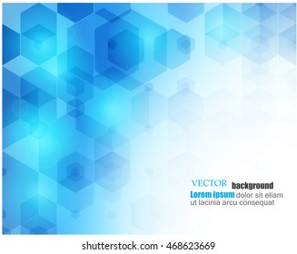 Vector. Abstract. Science background. shape hexagon blue