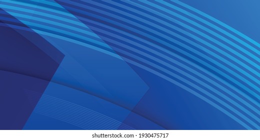 Vector Abstract, science, futuristic, energy technology concept. Digital image of polygon overlap, golden stripes lines with blue light, speed and motion blur over dark blue background