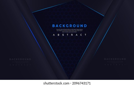 Vector Abstract, science, futuristic, energy technology concept. Digital image of light rays, stripes lines with blue light, speed and motion blur over dark blue background