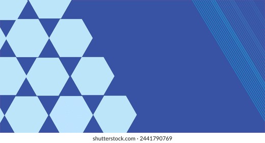 Vector Abstract, science, futuristic, energy technology concept. Digital image of polygon overlap, golden stripes lines with blue light, speed and motion blur over dark blue background