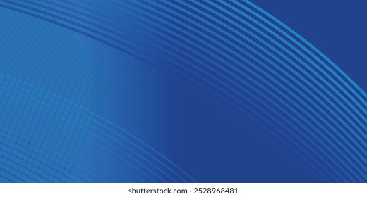 Vetor Abstrato, ciência, futurista, conceito de tecnologia de energia. Imagem digital de sobreposição de polígono, linhas de listras douradas com luz azul, velocidade e desfoque de movimento sobre fundo azul escuro