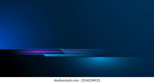 Vector Abstractas, ciencia, futurista, concepto de tecnología de energía para fondo de Fondo de pantalla. Diseño de Imagen digital con patrón de línea, luz de neón, velocidad y desenfoque de movimiento sobre fondo azul oscuro