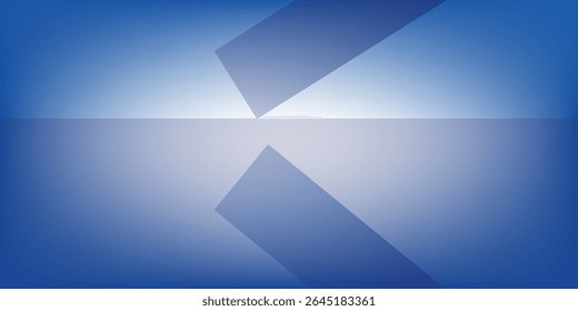 Vector Abstract, science, futuristic, energy technology concept. Digital image of polygon overlap, golden stripes lines with blue light, speed and motion blur over dark blue background