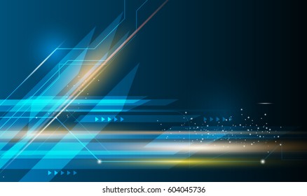 Resumen de vectores, concepto científico, futurista, tecnología energética. Imagen digital de rayos de luz, líneas de rayas con luz azul, velocidad y movimiento de la borrosidad sobre fondo azul oscuro