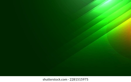 Vector Abstract, science, futuristic, Product Banner, green lines, energy technology concept. Digital image of light rays, stripes lines with green light, speed and motion blur over dark green back.